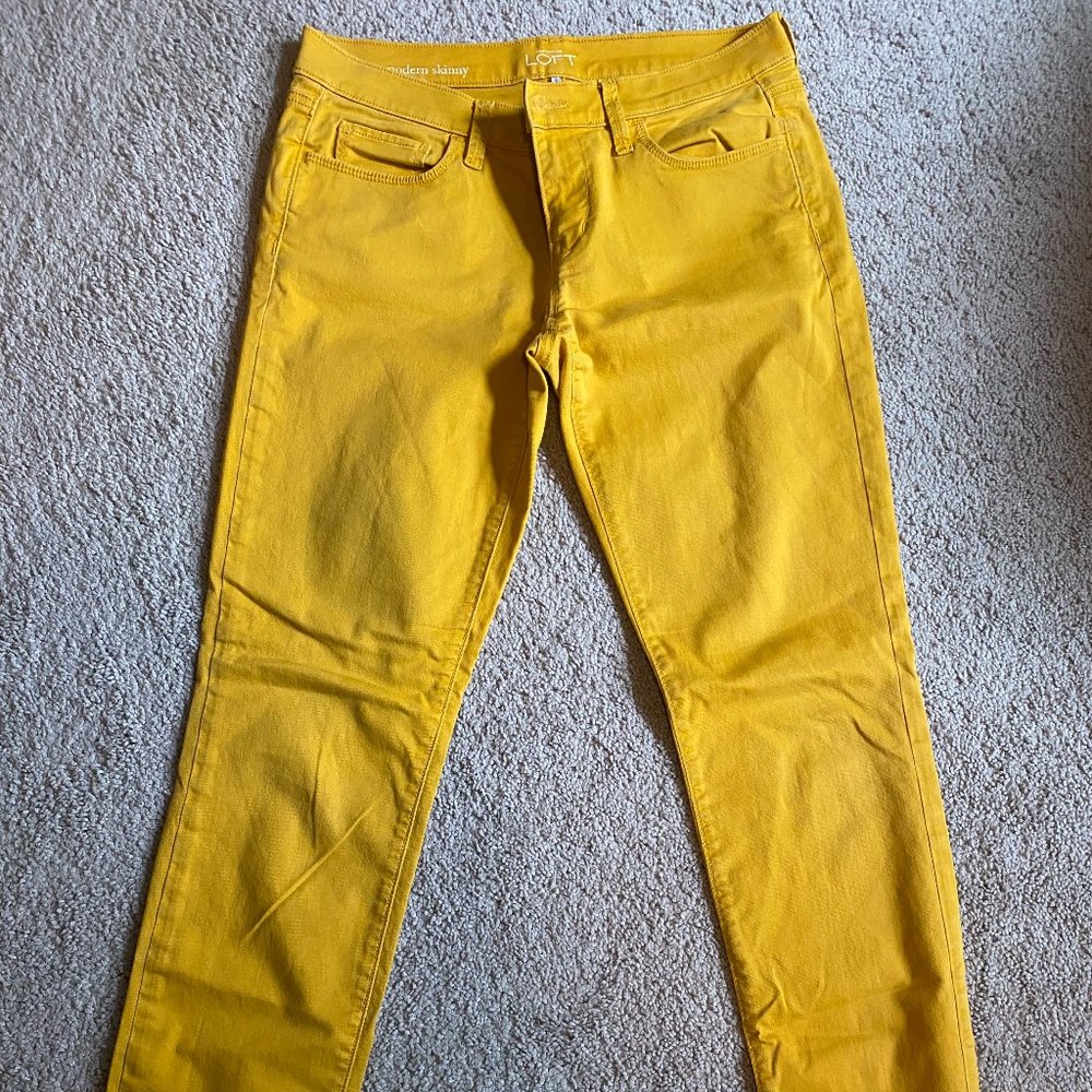 Loft Mustard Yellow Modern Skinny Pants